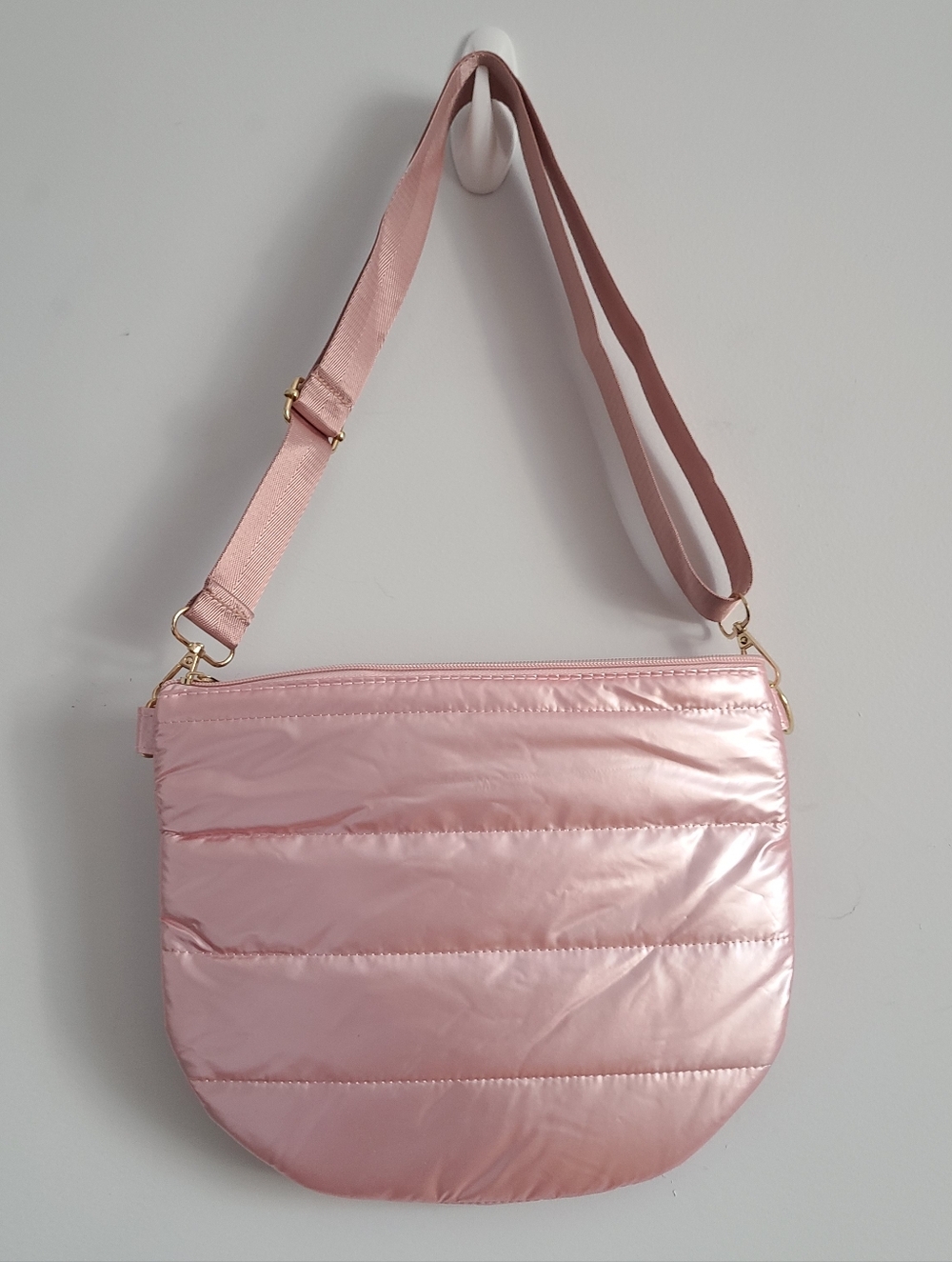 L.I.B. New York Pink Metallic Crossbody Bag